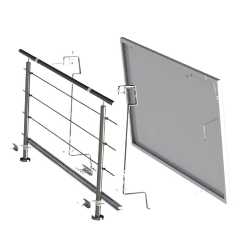 Supporto Per Tenda Da Balcone Senza Fori - Adattatore Per Ringhiere Rettangolari 35-60mm - Fino A 160x160cm - 4