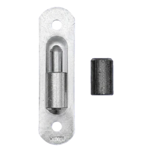 Cerniera girevole a sfera ø 24 con piastra 150×40 mm per cancelli e cancelletti