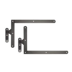 Cerniera angolare con perno H400 nera – kit completo per un'anta del cancello
