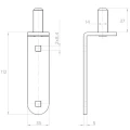 Perno cardine a nastro Ø14 mm da avvitare – perno per cancelli a battente 001-508 (2)