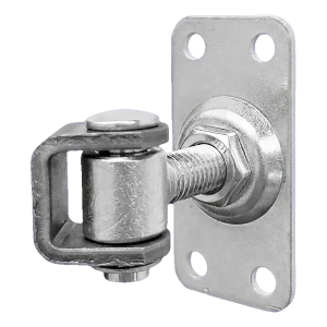 Komet – cerniera regolabile per cancello M12 con piastra 75 × 37 mm, zinco galvanico