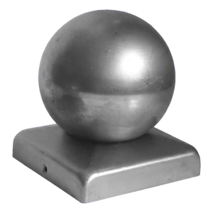 Copricolonna in acciaio grezzo con sfera per pali 40x40 mm