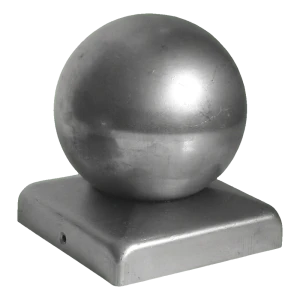 Cappello per recinzione in acciaio per paletto 50×50 mm con sfera decorativa Ø 50