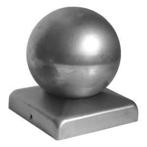 Copritesta per recinzione in acciaio con sfera 50×50 mm / ø 60 mm – grezzo