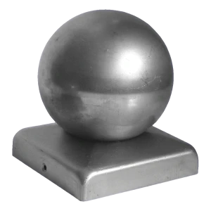 Copri palo in acciaio per recinzione con sfera 60×60 mm / fi 50 mm – grezzo