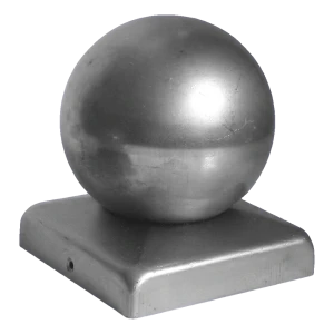 Cappello per recinzione in acciaio con sfera fi 50 mm per palo 60×60 mm – zincato
