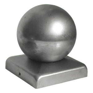 Copripalo per recinzione in acciaio 60×60 mm con sfera decorativa Ø 80 mm