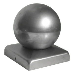 Copripalo per recinzione in acciaio con sfera 70×70 mm / Ø 60 mm – grezzo