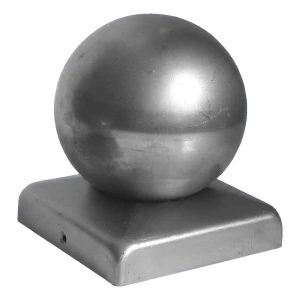 Copri palo in acciaio con sfera fi 60 mm per palo 80×80 mm