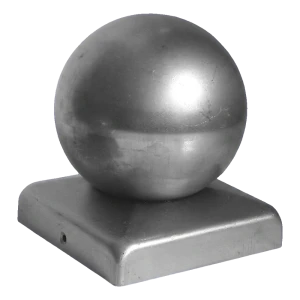 Copri palo per recinzione in acciaio zincato con sfera 80×80 mm / Ø 60 mm
