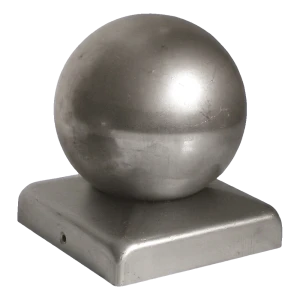 Copripalo per recinzione in acciaio con sfera per palo 80×80 mm – Ø 80