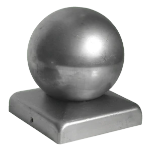 Copripilastro per recinzioni in acciaio con sfera 100x100 mm zincato