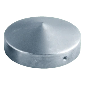 Cappello in acciaio zincato per palo di recinzione rotondo Ø 42 mm
