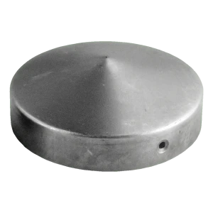 Cappello di protezione in acciaio rotondo per palo di recinzione Ø 77 mm – grezzo
