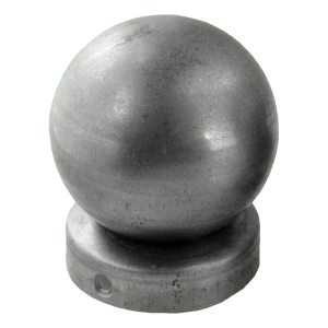 Cappello per recinzione in acciaio tondo Ø 77 mm con sfera decorativa Ø 80 mm