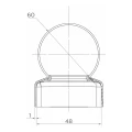 Cappellotto per recinzione in acciaio per palo Ø 48 mm con sfera decorativa Ø 60 mm 001-591 (2)