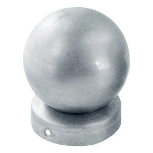 Copripalo in acciaio per recinzione per palo Ø 77 mm con sfera decorativa Ø 80 mm – zincato