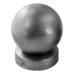 Cappello di recinzione in acciaio con sfera Fi 80 mm per palo rotondo Fi 80