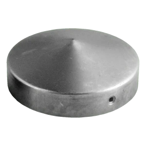 Cappello in acciaio rotondo per palo di recinzione Ø 80 mm – grezzo