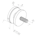 Morsetto puntuale per vetro 8-17,52 mm ø 50/8/M10x50 AISI 304 sistema piano nero 000-505 (3)