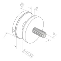 Supporto puntuale per vetro 8-17,52 mm fi 50/8/M8x45 AISI 304 sistema piatto satinato 000-477 (3)