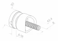 Attacco puntuale per vetro 6-12mm Ø 30/13/M8x40 AISI304 sistema 42,4 satinato 000-521 (3)