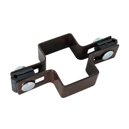 Morsetto intermedio per pannelli di recinzione 40x60 marrone GPV-700-05 (1)