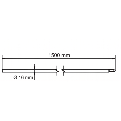 Dispersore assemblabile con cono Morse fi 16 x 1500 mm – acciaio zincato a caldo 001-774 (2)