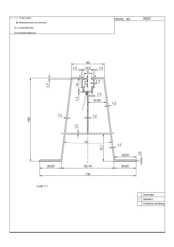 Staffa trapezoidale in alluminio H100 L330 con guarnizione EPDM 2 mm per installazione FV 001-778 (2)