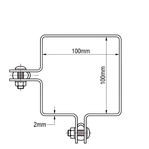 Staffa angolare per pannelli di recinzione 100x100 mm zincata 000-773 (1)