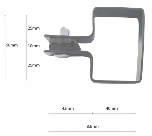 Staffa terminale per pannelli di recinzione 60x40 antracite grafite GPV-700-11 (3)