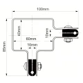 Staffa per pannelli di recinzione angolare 60x40 bronzo GPV-700-10 (3)