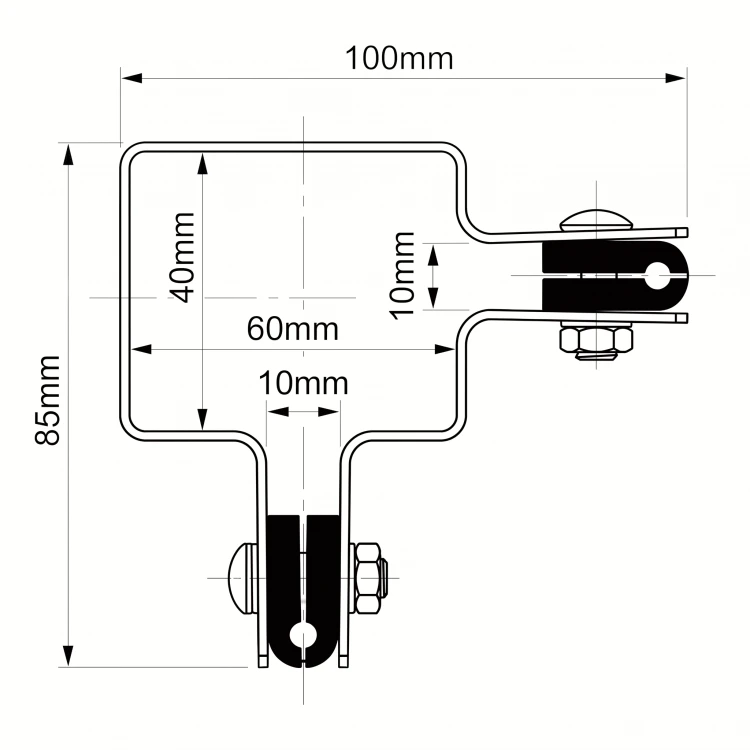 Morsetto angolare per pannelli di recinzione 60x40 antracite grafite GPV-700-06 (3)