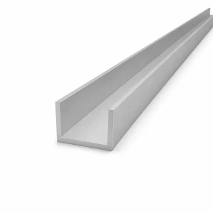 Profilo a C/U in alluminio 40×25×3 mm – profilo aperto C/U, lunghezza 2000 mm