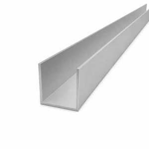 Profilato a C/U in alluminio 40×40×2 mm – profilo C/U EN AW-6060, lunghezza 2000 mm