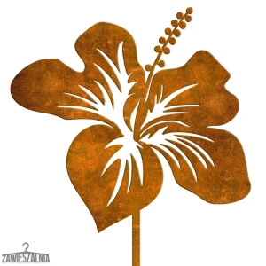 Picchetto decorativo da giardino Ibisco in acciaio corten 19×97 cm