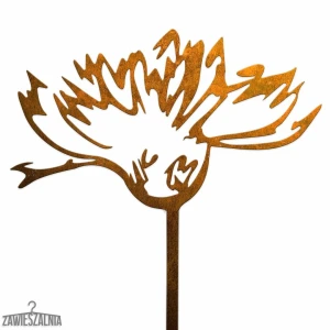 Zawieszalnia – decorazione da giardino in acciaio corten Fiordaliso Rugginoso XL su stelo