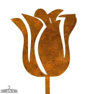 Supporto da giardino – decorazione da giardino tulipano arrugginito in acciaio corten 14×95 cm