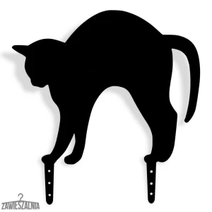 Spaventapasseri da giardino in acciaio – Gatto con Schiena Inarcata L 38×36 cm