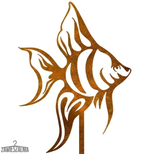 Zawieszalnia – decorazione da giardino in acciaio Pesce Ofelia XXL su stelo corten