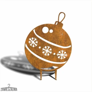 Zawieszalnia – decorazione da giardino sfera di Natale XL 54×77 cm in acciaio corten color ruggine
