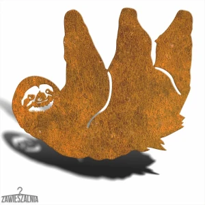 Appendiabiti – decorazione da giardino bradipo pensile XL in acciaio Corten 55×48 cm