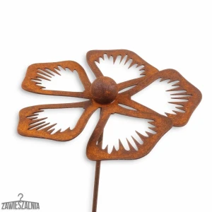 Appendiabiti – gioiello da giardino 3D Pervinca Arrugginita XL in acciaio corten 83 cm