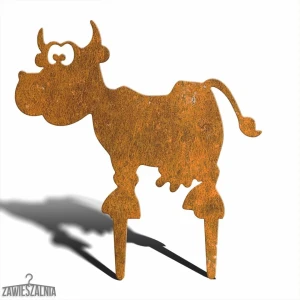 Zawieszalnia – decorazione da giardino in acciaio corten Mucca Zosia M 39 cm
