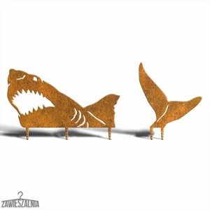 Zawieszalnia – decorazione da giardino Squalo Rugginoso 3XL in acciaio corten 133 cm