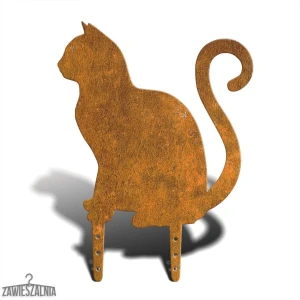 Zawieszalnia – spaventapasseri da giardino Gatto Seduto L 38 cm, acciaio Corten