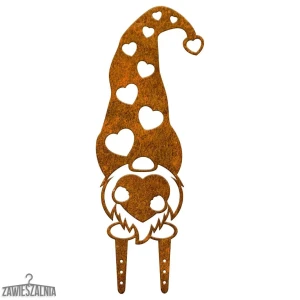 Zawieszalnia – decorazione da giardino gnomo Śpioszek L 20×52 cm acciaio Corten