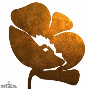 Appendiabiti Biżuteria Ogrodowa – papavero decorativo in acciaio corten XL 14×96 cm