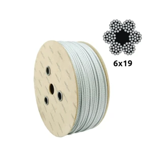 Fune metallica zincata Ø6,0 mm 6×19 con anima in fibra FC – vendita a metri