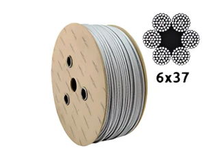 Fune metallica zincata Ø8,0 mm 6×37 con anima in fibra FC